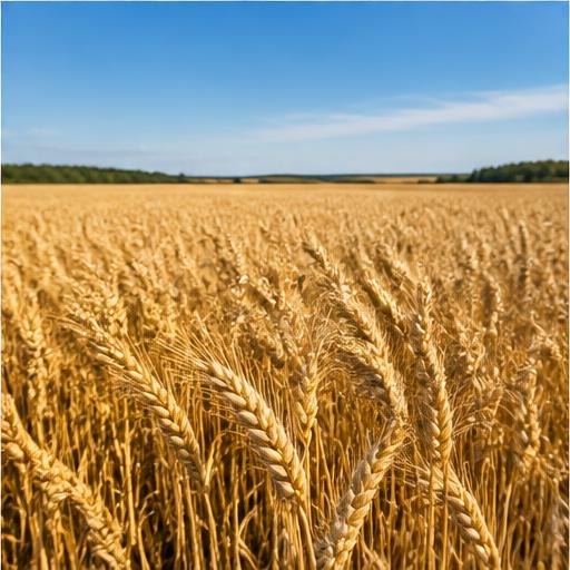 Golden wheat in a Canadian agricultural field